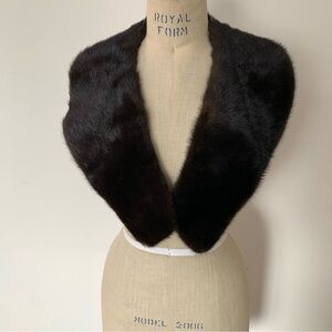 Vintage Dark Ranch Mink Fur Collar Black Mink